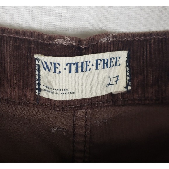 We The Free Corduroy Pants Chocolate Truffle Brown High Rise Straight 27 Casual - Picture 3 of 9
